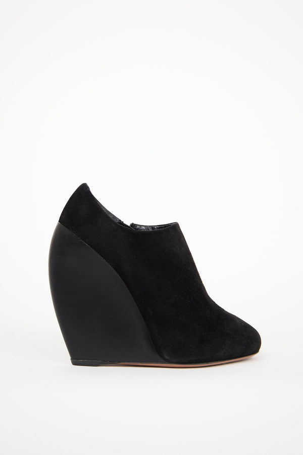 Suede Wedge Ankle Boot