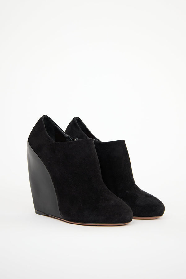Suede Wedge Ankle Boot
