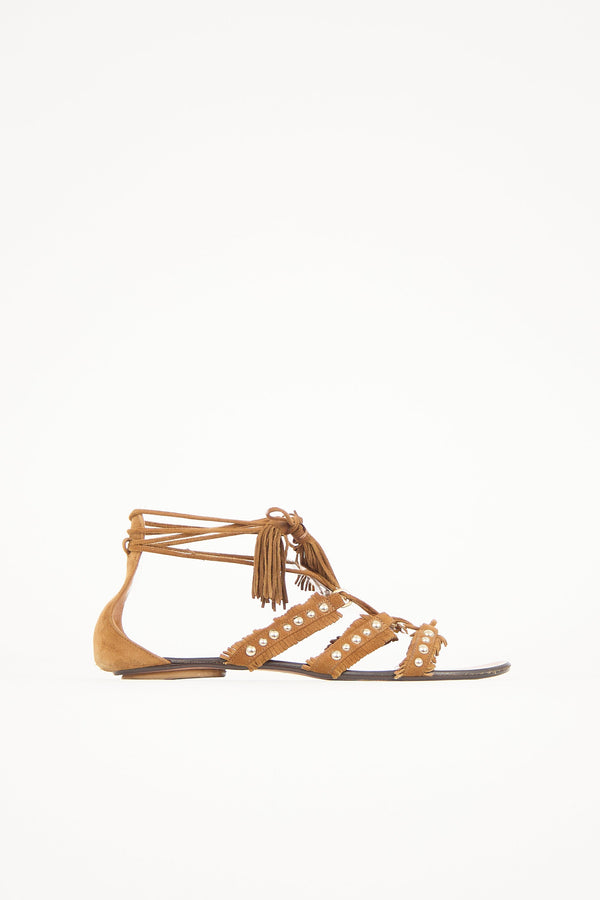 Suede Tulum Fringe Sandal