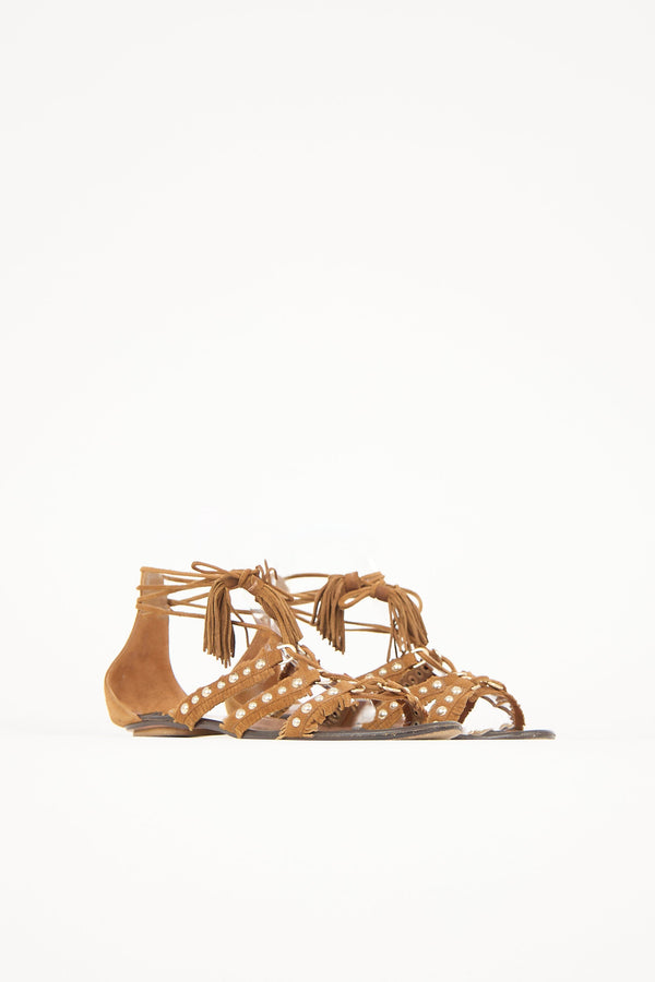 Suede Tulum Fringe Sandal