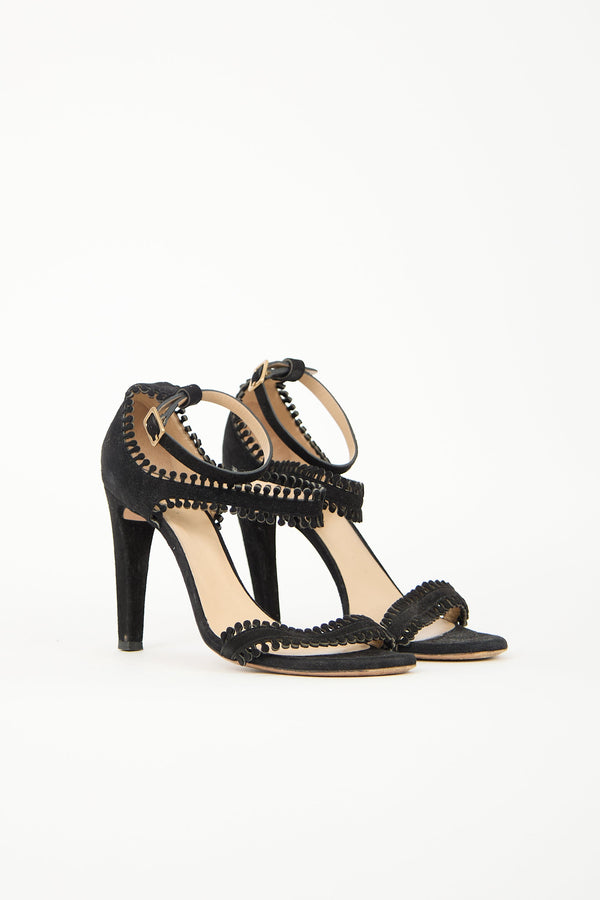 Suede Trimmed Heel