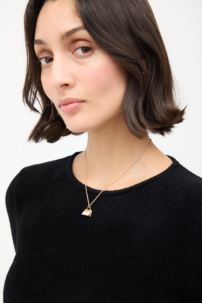 18K Rose Gold & White Diamond Amulettes Kelly Necklace