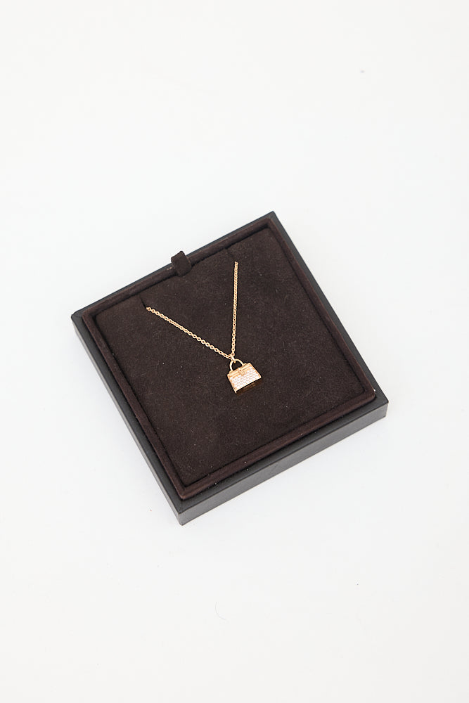 18K Rose Gold & White Diamond Amulettes Kelly Necklace