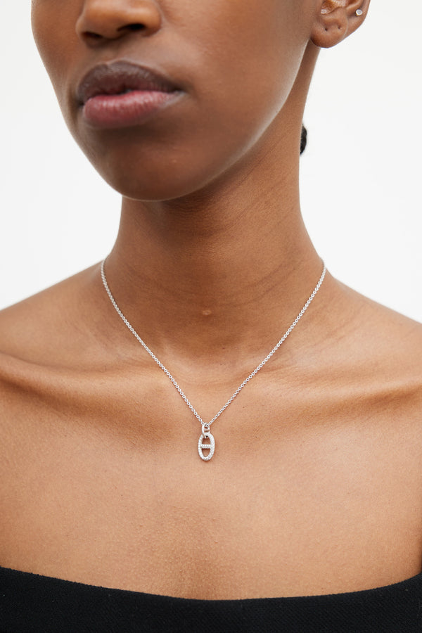 18K White Gold & Diamond Farandole Pendant Necklace