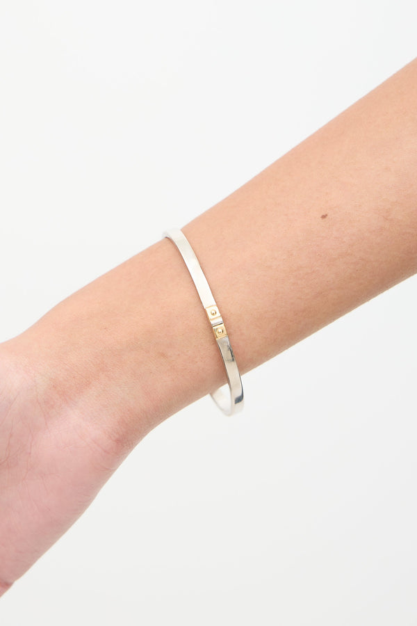 18K White & Yellow Gold Lockit Bangle Bracelet