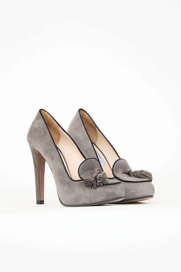 Suede Tassel Pump